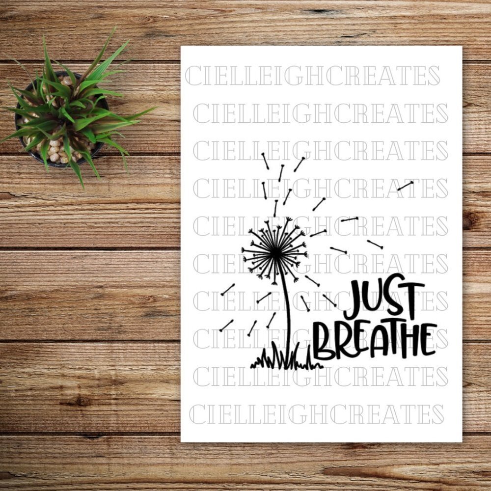 *2 for $20* Just Breathe Dandelion vinyl decal Sticker Handcrafted